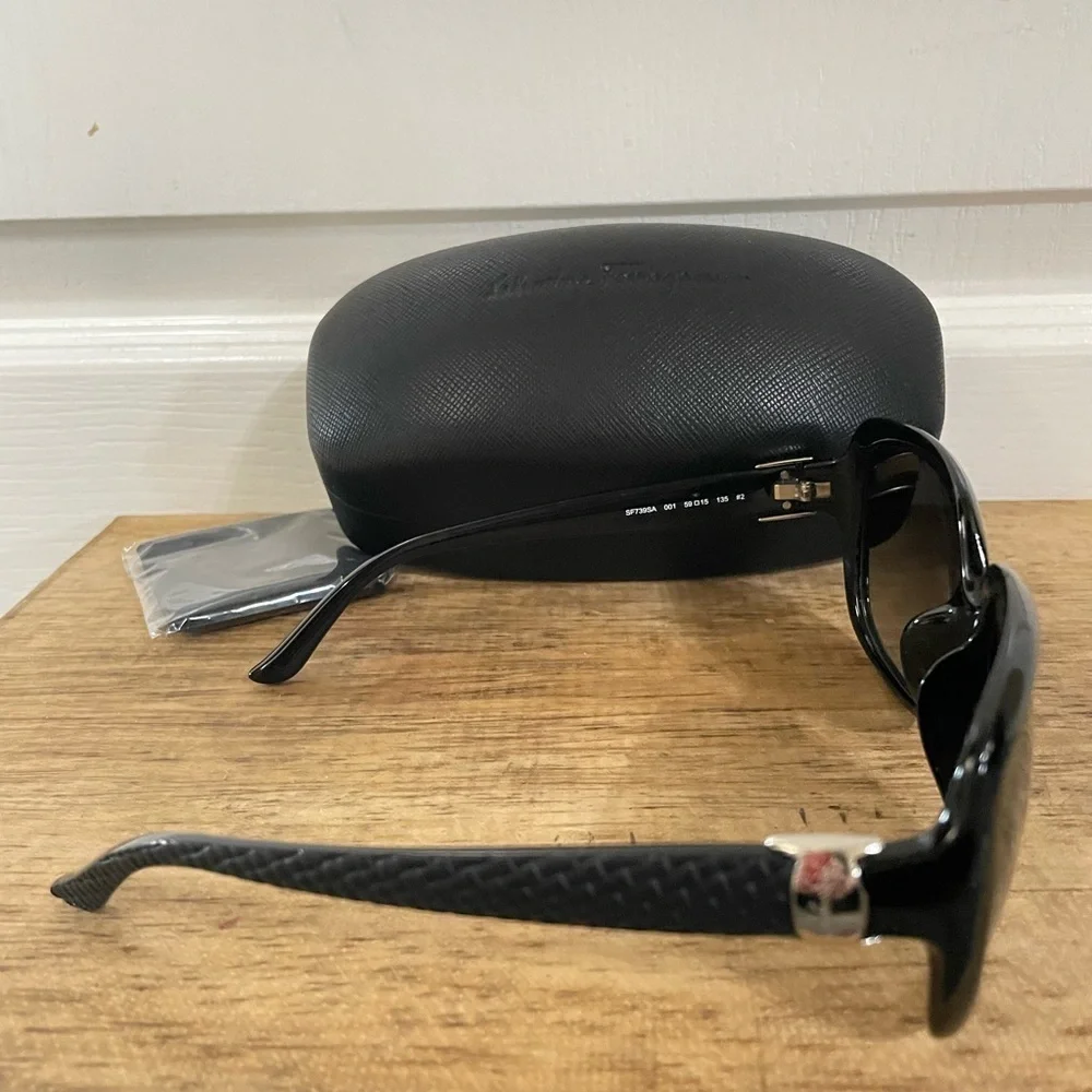 Salvatore Ferragamo Black 59mm Square Sunglasses